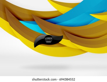 Vector colorful wave lines in white and grey 3d space. Abstract background for your message, vector illustration - business or technology presentation wallpaper
