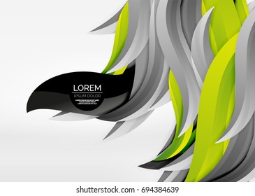 Vector colorful wave lines in white and grey 3d space. Abstract background for your message, vector illustration - business or technology presentation wallpaper