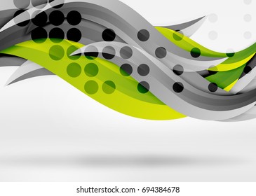 Vector colorful wave lines in white and grey 3d space. Abstract background for your message, vector illustration - business or technology presentation wallpaper