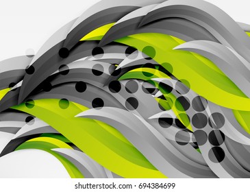 Líneas de onda coloridas vectoras en espacios 3d blancos y grises. Resumen de fondo para su mensaje, ilustración vectorial - fondo de pantalla para presentación de negocios o tecnología