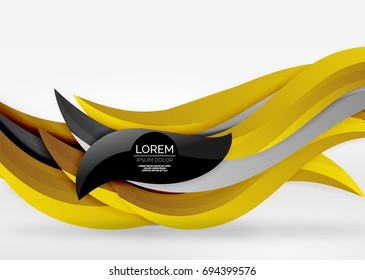 Líneas de onda coloridas vectoras en espacios 3d blancos y grises. Resumen de fondo para su mensaje, ilustración vectorial - fondo de pantalla para presentación de negocios o tecnología