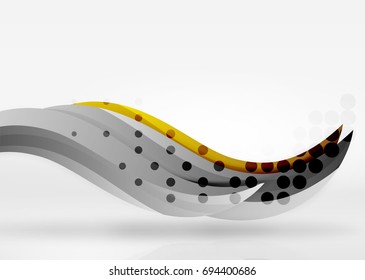 Vector colorful wave lines in white and grey 3d space. Abstract background for your message, vector illustration - business or technology presentation wallpaper