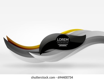 Vector colorful wave lines in white and grey 3d space. Abstract background for your message, vector illustration - business or technology presentation wallpaper