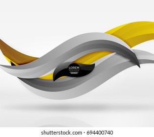 Vector colorful wave lines in white and grey 3d space. Abstract background for your message, vector illustration - business or technology presentation wallpaper