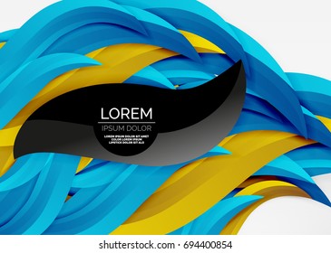 Líneas de onda coloridas vectoras en espacios 3d blancos y grises. Resumen de fondo para su mensaje, ilustración vectorial - fondo de pantalla para presentación de negocios o tecnología