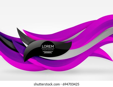 Vector colorful wave lines in white and grey 3d space. Abstract background for your message, vector illustration - business or technology presentation wallpaper