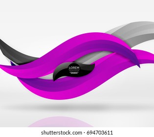 Líneas de onda coloridas vectoras en espacios 3d blancos y grises. Resumen de fondo para su mensaje, ilustración vectorial - fondo de pantalla para presentación de negocios o tecnología