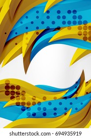 Líneas de onda coloridas vectoras en espacios 3d blancos y grises. Resumen de fondo para su mensaje, ilustración vectorial - fondo de pantalla para presentación de negocios o tecnología