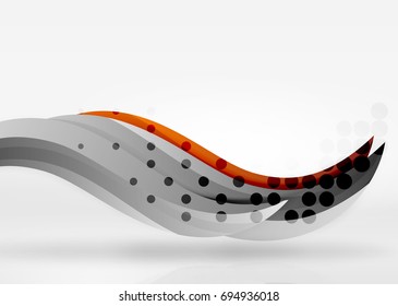 Vector colorful wave lines in white and grey 3d space. Abstract background for your message, vector illustration - business or technology presentation wallpaper
