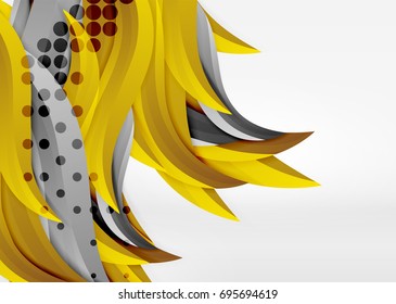 Líneas de onda coloridas vectoras en espacios 3d blancos y grises. Resumen de fondo para su mensaje, ilustración vectorial - fondo de pantalla para presentación de negocios o tecnología