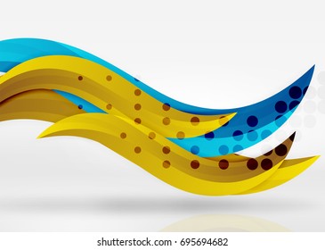 Vector colorful wave lines in white and grey 3d space. Abstract background for your message, vector illustration - business or technology presentation wallpaper