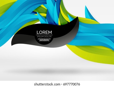Líneas de onda coloridas vectoras en espacios 3d blancos y grises. Resumen de fondo para su mensaje, ilustración vectorial - fondo de pantalla para presentación de negocios o tecnología