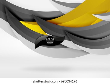 Vector colorful wave lines in white and grey 3d space. Abstract background for your message, vector illustration - business or technology presentation wallpaper