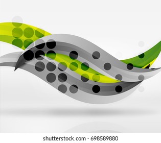 Vector colorful wave lines in white and grey 3d space. Abstract background for your message, vector illustration - business or technology presentation wallpaper