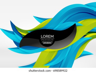 Líneas de onda coloridas vectoras en espacios 3d blancos y grises. Resumen de fondo para su mensaje, ilustración vectorial - fondo de pantalla para presentación de negocios o tecnología