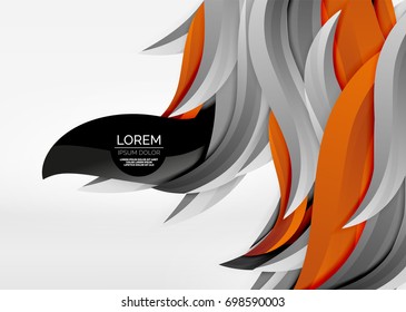 Líneas de onda coloridas vectoras en espacios 3d blancos y grises. Resumen de fondo para su mensaje, ilustración vectorial - fondo de pantalla para presentación de negocios o tecnología