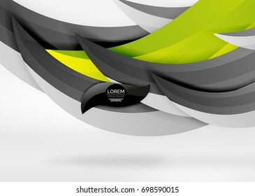 Vector colorful wave lines in white and grey 3d space. Abstract background for your message, vector illustration - business or technology presentation wallpaper