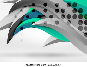 Vector colorful wave lines in white and grey 3d space. Abstract background for your message, vector illustration - business or technology presentation wallpaper