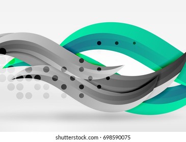 Vector colorful wave lines in white and grey 3d space. Abstract background for your message, vector illustration - business or technology presentation wallpaper