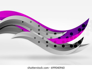 Vector colorful wave lines in white and grey 3d space. Abstract background for your message, vector illustration - business or technology presentation wallpaper