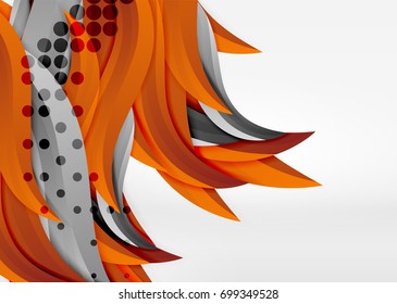 Vector colorful wave lines in white and grey 3d space. Abstract background for your message, vector illustration - business or technology presentation wallpaper