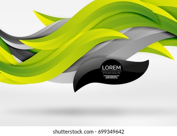 Líneas de onda coloridas vectoras en espacios 3d blancos y grises. Resumen de fondo para su mensaje, ilustración vectorial - fondo de pantalla para presentación de negocios o tecnología