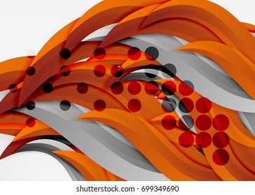 Líneas de onda coloridas vectoras en espacios 3d blancos y grises. Resumen de fondo para su mensaje, ilustración vectorial - fondo de pantalla para presentación de negocios o tecnología