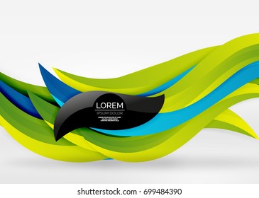 Vector colorful wave lines in white and grey 3d space. Abstract background for your message, vector illustration - business or technology presentation wallpaper