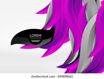 Vector colorful wave lines in white and grey 3d space. Abstract background for your message, vector illustration - business or technology presentation wallpaper