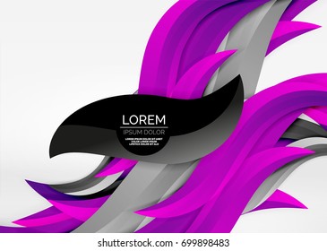 Líneas de onda coloridas vectoras en espacios 3d blancos y grises. Resumen de fondo para su mensaje, ilustración vectorial - fondo de pantalla para presentación de negocios o tecnología