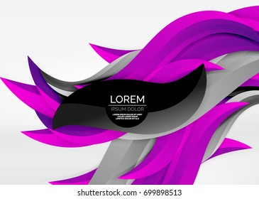 Líneas de onda coloridas vectoras en espacios 3d blancos y grises. Resumen de fondo para su mensaje, ilustración vectorial - fondo de pantalla para presentación de negocios o tecnología