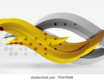 Líneas de onda coloridas vectoras en espacios 3d blancos y grises. Resumen de fondo para su mensaje, ilustración vectorial - fondo de pantalla para presentación de negocios o tecnología