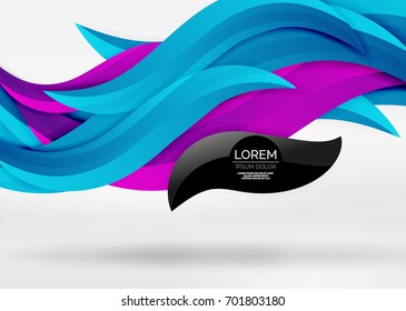 Líneas de onda coloridas vectoras en espacios 3d blancos y grises. Resumen de fondo para su mensaje, ilustración vectorial - fondo de pantalla para presentación de negocios o tecnología