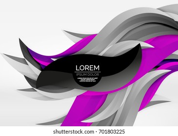 Vector colorful wave lines in white and grey 3d space. Abstract background for your message, vector illustration - business or technology presentation wallpaper