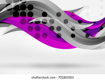 Vector colorful wave lines in white and grey 3d space. Abstract background for your message, vector illustration - business or technology presentation wallpaper