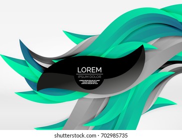 Líneas de onda coloridas vectoras en espacios 3d blancos y grises. Resumen de fondo para su mensaje, ilustración vectorial - fondo de pantalla para presentación de negocios o tecnología