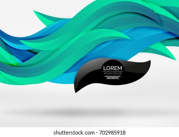 Líneas de onda coloridas vectoras en espacios 3d blancos y grises. Resumen de fondo para su mensaje, ilustración vectorial - fondo de pantalla para presentación de negocios o tecnología