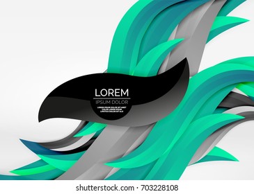 Líneas de onda coloridas vectoras en espacios 3d blancos y grises. Resumen de fondo para su mensaje, ilustración vectorial - fondo de pantalla para presentación de negocios o tecnología