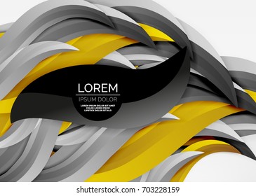 Líneas de onda coloridas vectoras en espacios 3d blancos y grises. Resumen de fondo para su mensaje, ilustración vectorial - fondo de pantalla para presentación de negocios o tecnología