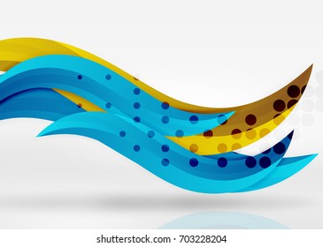 Líneas de onda coloridas vectoras en espacios 3d blancos y grises. Resumen de fondo para su mensaje, ilustración vectorial - fondo de pantalla para presentación de negocios o tecnología