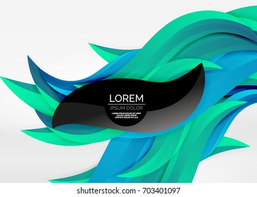 Líneas de onda coloridas vectoras en espacios 3d blancos y grises. Resumen de fondo para su mensaje, ilustración vectorial - fondo de pantalla para presentación de negocios o tecnología