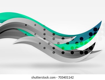 Vector colorful wave lines in white and grey 3d space. Abstract background for your message, vector illustration - business or technology presentation wallpaper