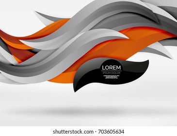 Vector colorful wave lines in white and grey 3d space. Abstract background for your message, vector illustration - business or technology presentation wallpaper