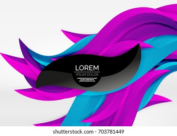 Vector colorful wave lines in white and grey 3d space. Abstract background for your message, vector illustration - business or technology presentation wallpaper