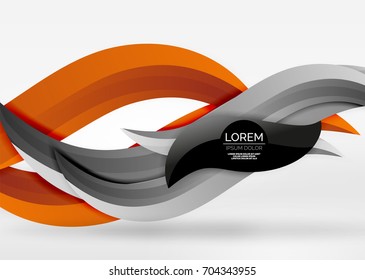 Vector colorful wave lines in white and grey 3d space. Abstract background for your message, vector illustration - business or technology presentation wallpaper