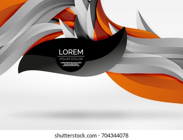 Líneas de onda coloridas vectoras en espacios 3d blancos y grises. Resumen de fondo para su mensaje, ilustración vectorial - fondo de pantalla para presentación de negocios o tecnología