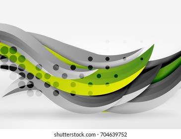 Vector colorful wave lines in white and grey 3d space. Abstract background for your message, vector illustration - business or technology presentation wallpaper