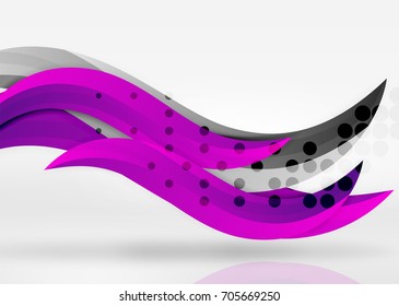 Vektorfarbige Wellenlinien in weißem und grauem 3D-Raum. Abstrakter Hintergrund für Ihre Nachricht, Vektorgrafik - Unternehmens- oder Technologiepräsentation - Bildschirmhintergrund