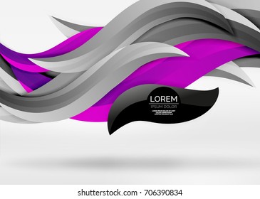 Vector colorful wave lines in white and grey 3d space. Abstract background for your message, vector illustration - business or technology presentation wallpaper