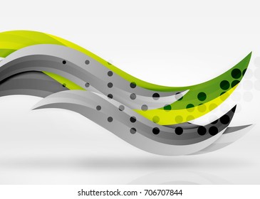 Vector colorful wave lines in white and grey 3d space. Abstract background for your message, vector illustration - business or technology presentation wallpaper